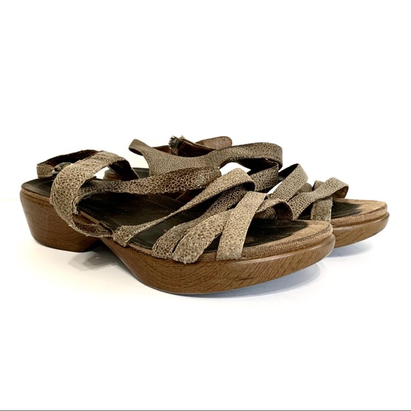 Dansko | Shoes | Dansko Leather Wooden Clog Strappy Sandals | Poshmark